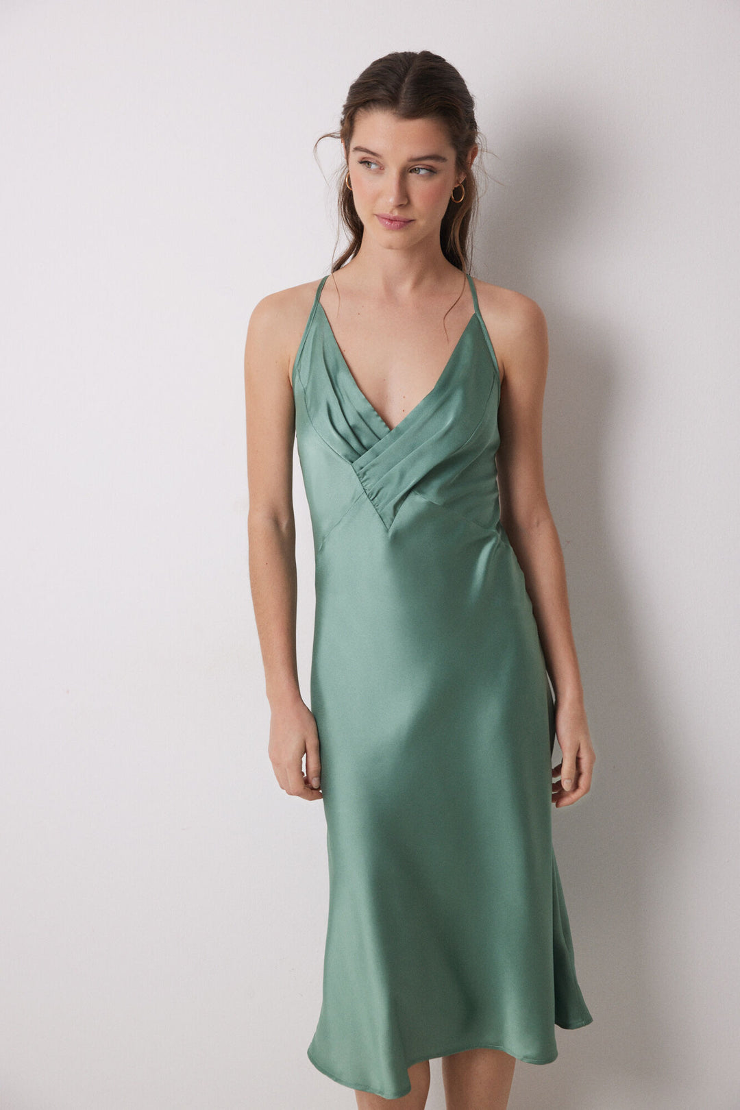 Straps Long Nightdress - Green