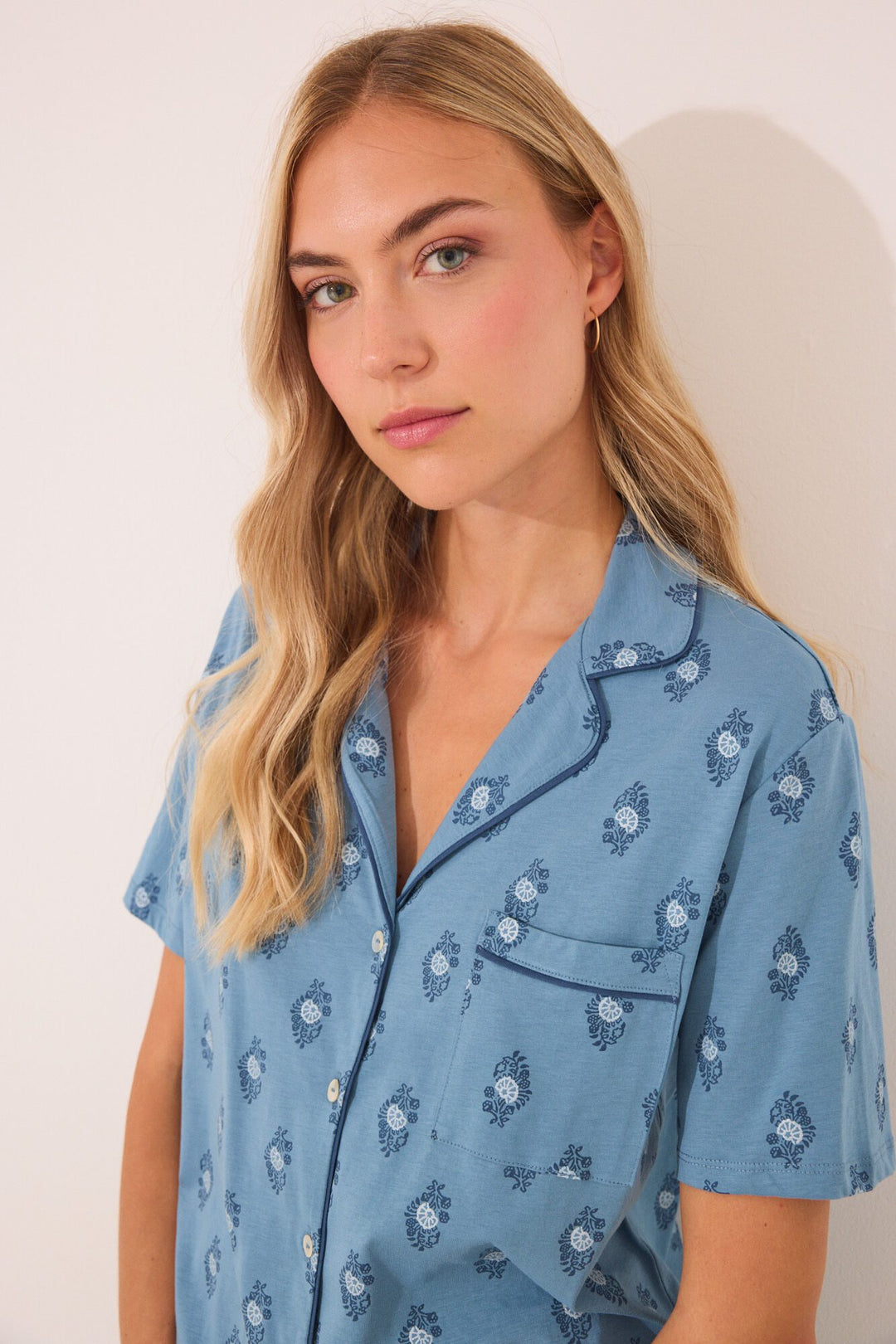SHORT SLEEVES MASCULINE PYJAMA - Blue Print