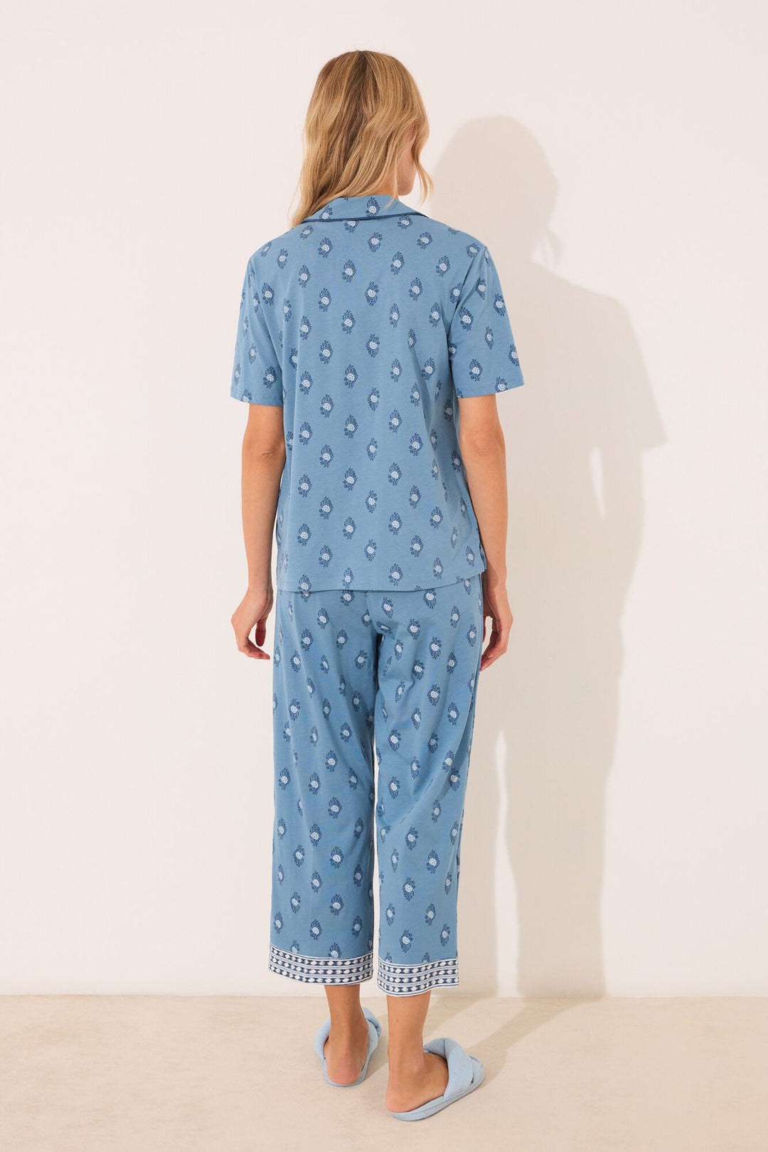 SHORT SLEEVES MASCULINE PYJAMA - Blue Print