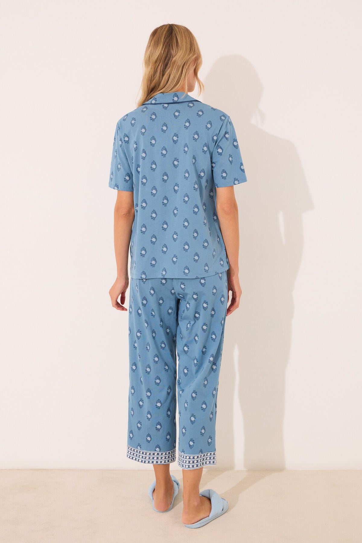 SHORT SLEEVES MASCULINE PYJAMA - Blue Print