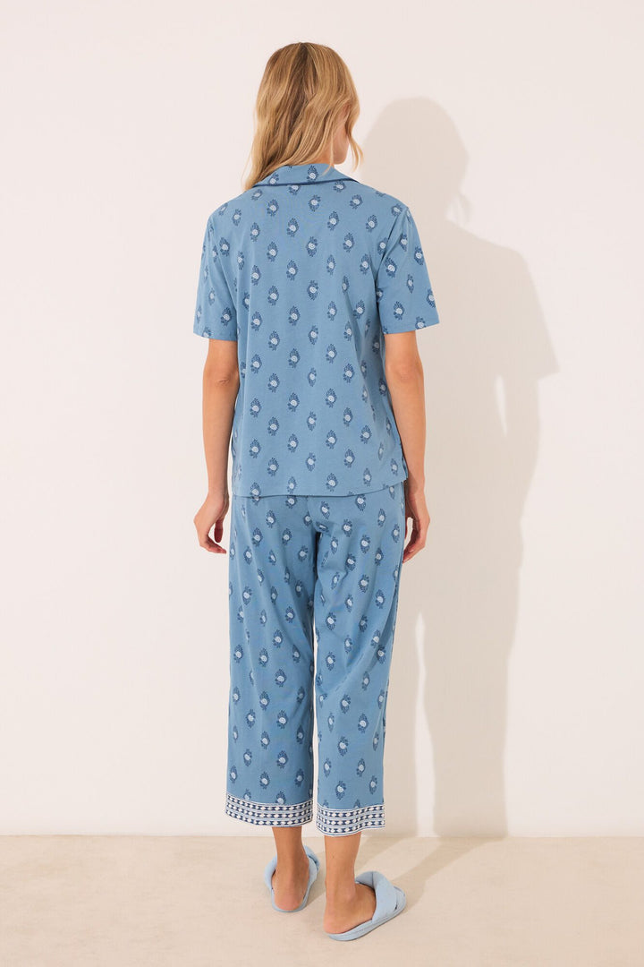 SHORT SLEEVES MASCULINE PYJAMA - Blue Print