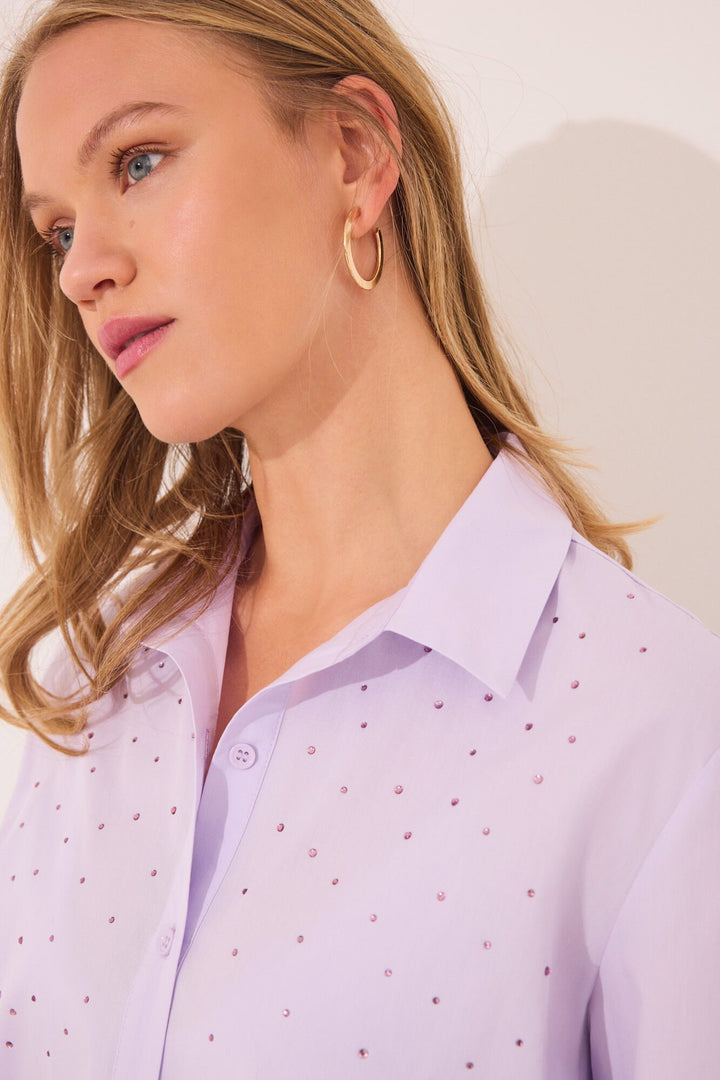 3/4 SLEEVES MASCULINE PYJAMA - Purple Lilac