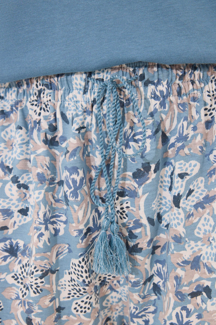 SHORT SLEEVES SHORT PANT PYJAMA - Light Blue