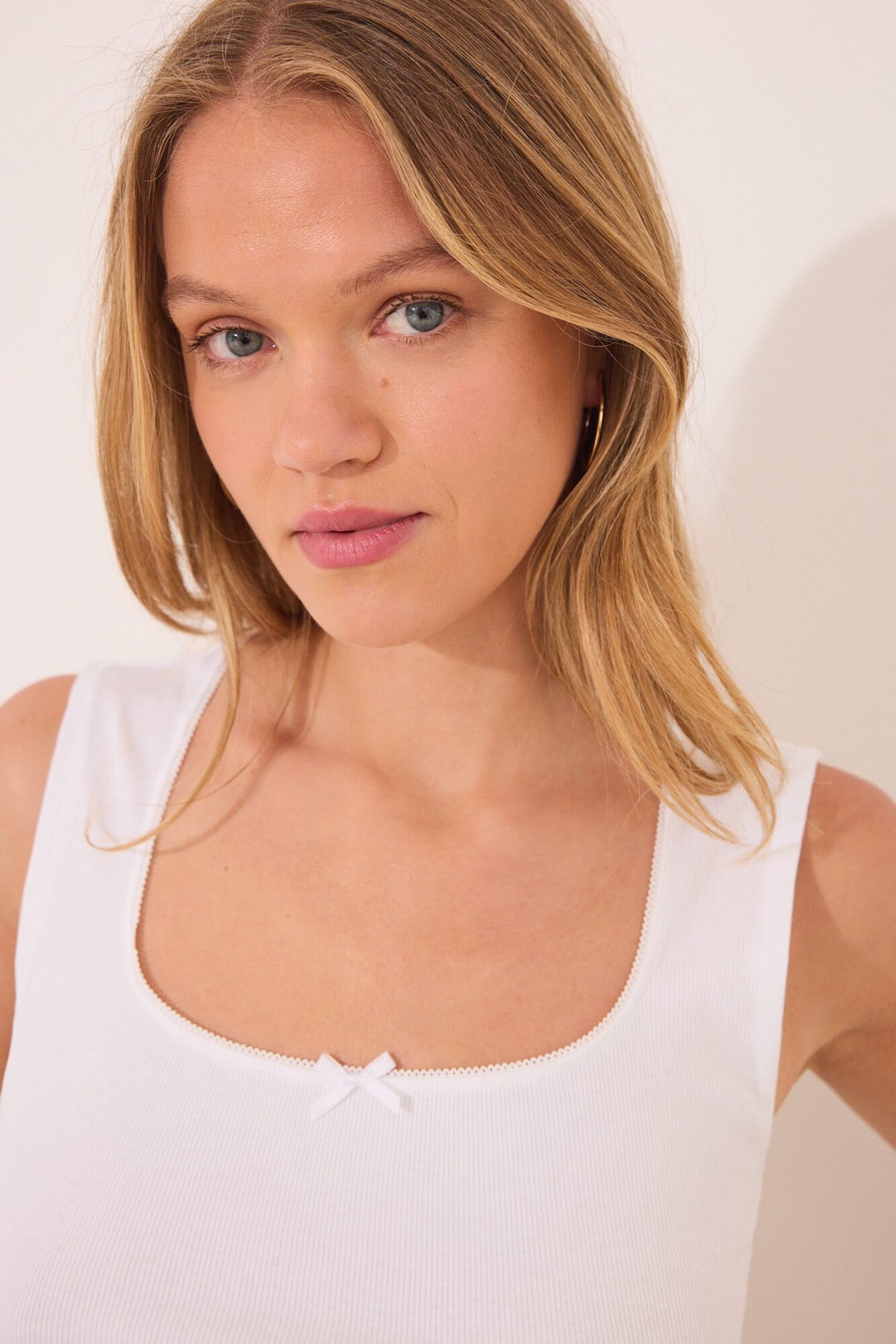 STRAPS SHORT PANT PYJAMA - Ivory