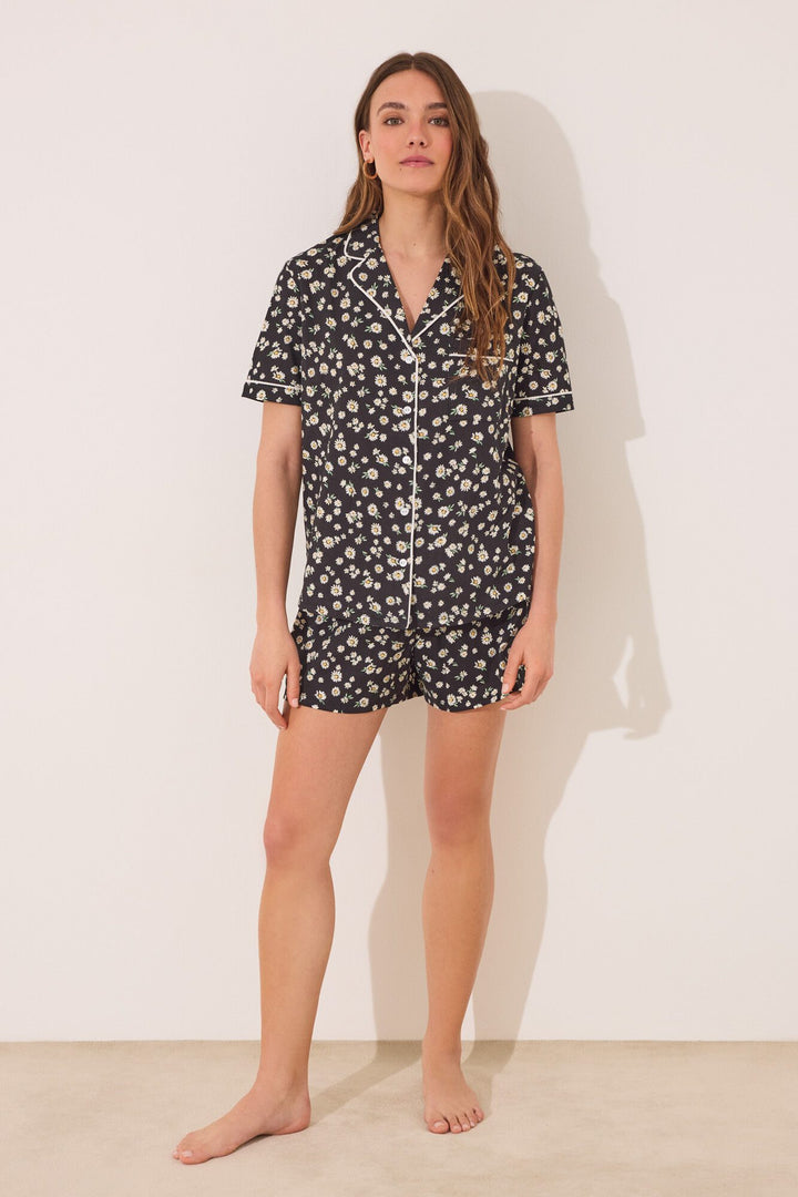 SHORT SLEEVES MASCULINE PYJAMA - Black