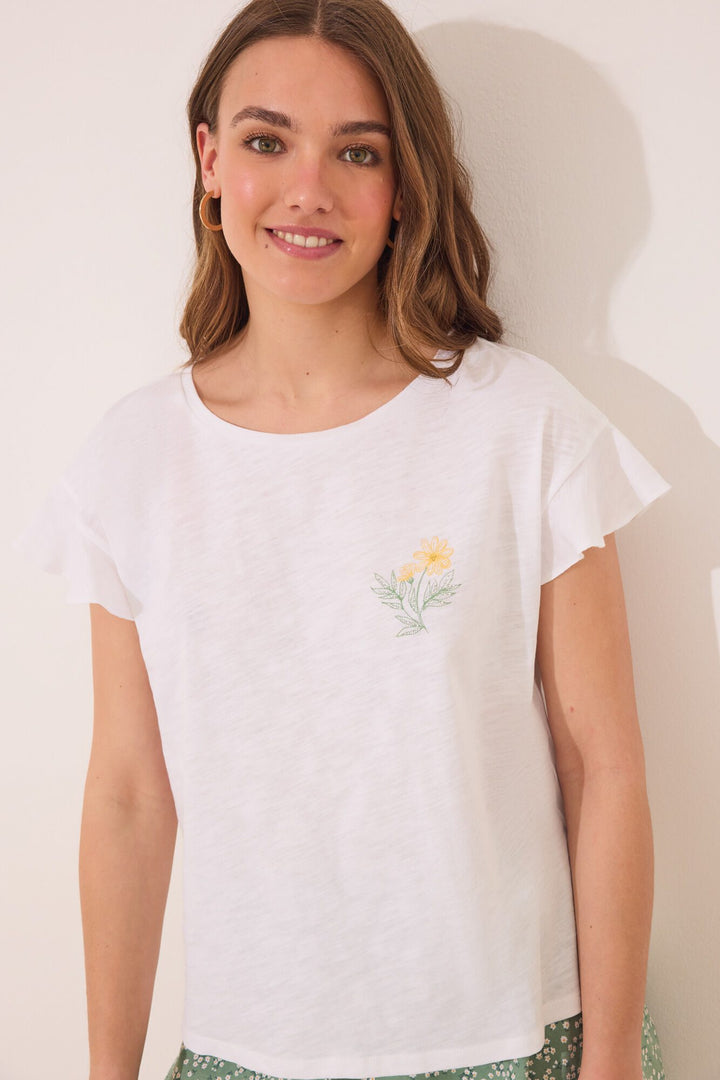 SHORT SLEEVES SHORT PANT PYJAMA - Ivory