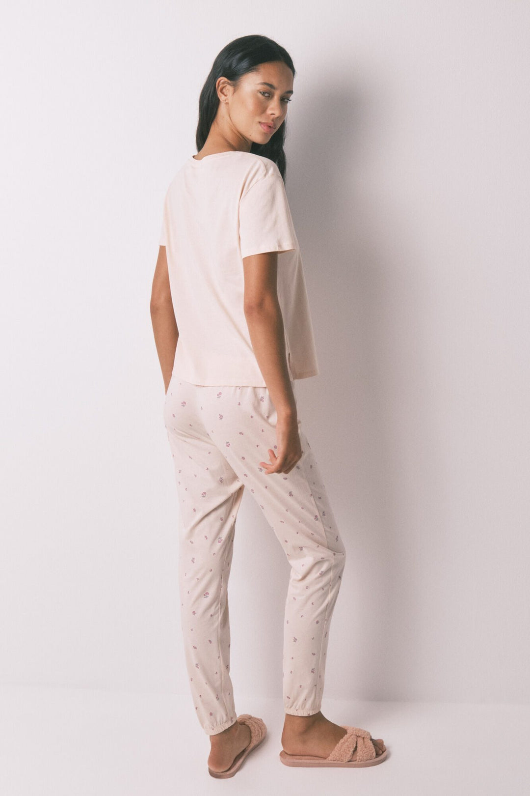 SHORT SLEEVES LONG PANT PYJAMA - Pink