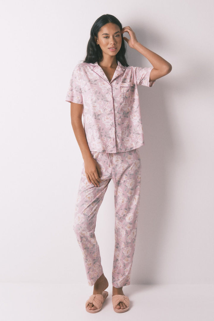 SHORT SLEEVES MASCULINE PYJAMA - Pink