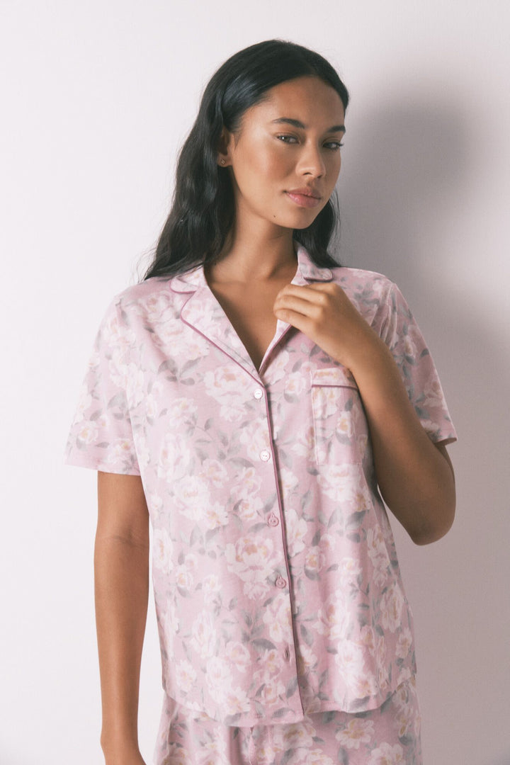 SHORT SLEEVES MASCULINE PYJAMA - Pink
