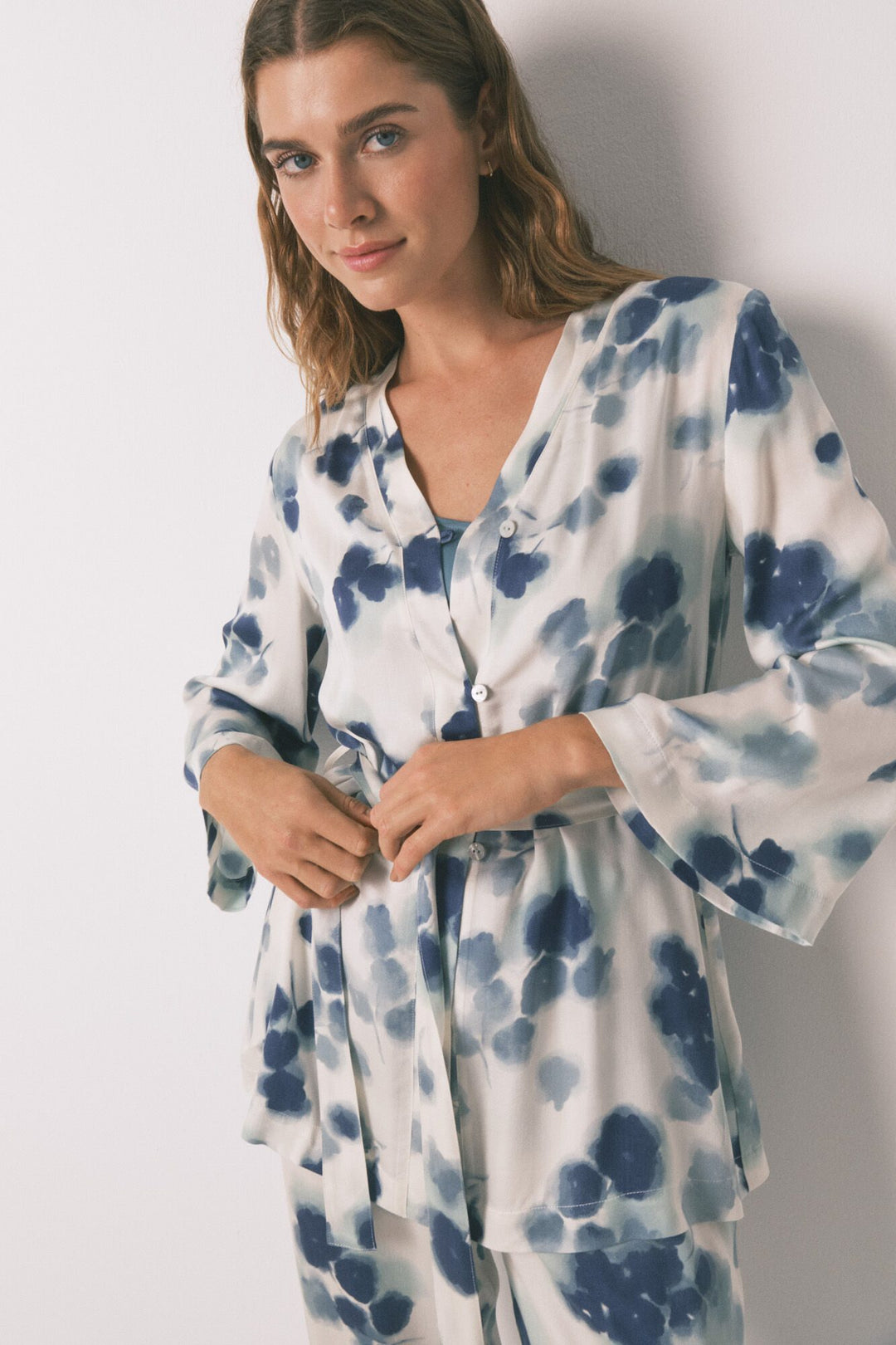 LONG PYJAMA + ROBE - Green