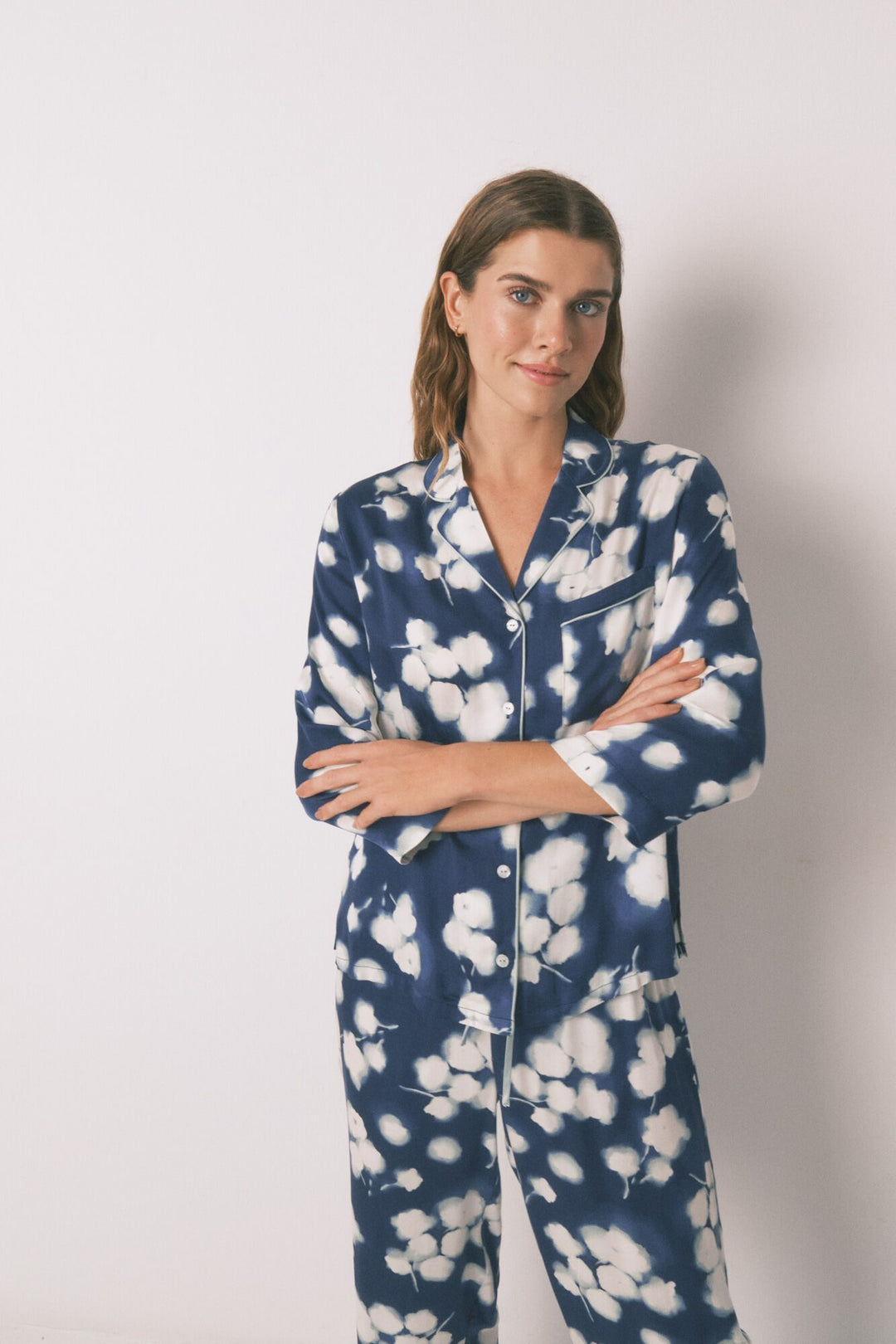 SHORT SLEEVES MASCULINE PYJAMA - Blue Print