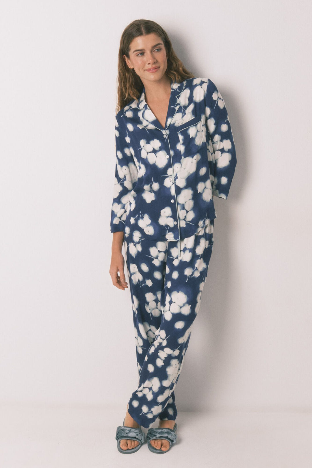 SHORT SLEEVES MASCULINE PYJAMA - Blue Print