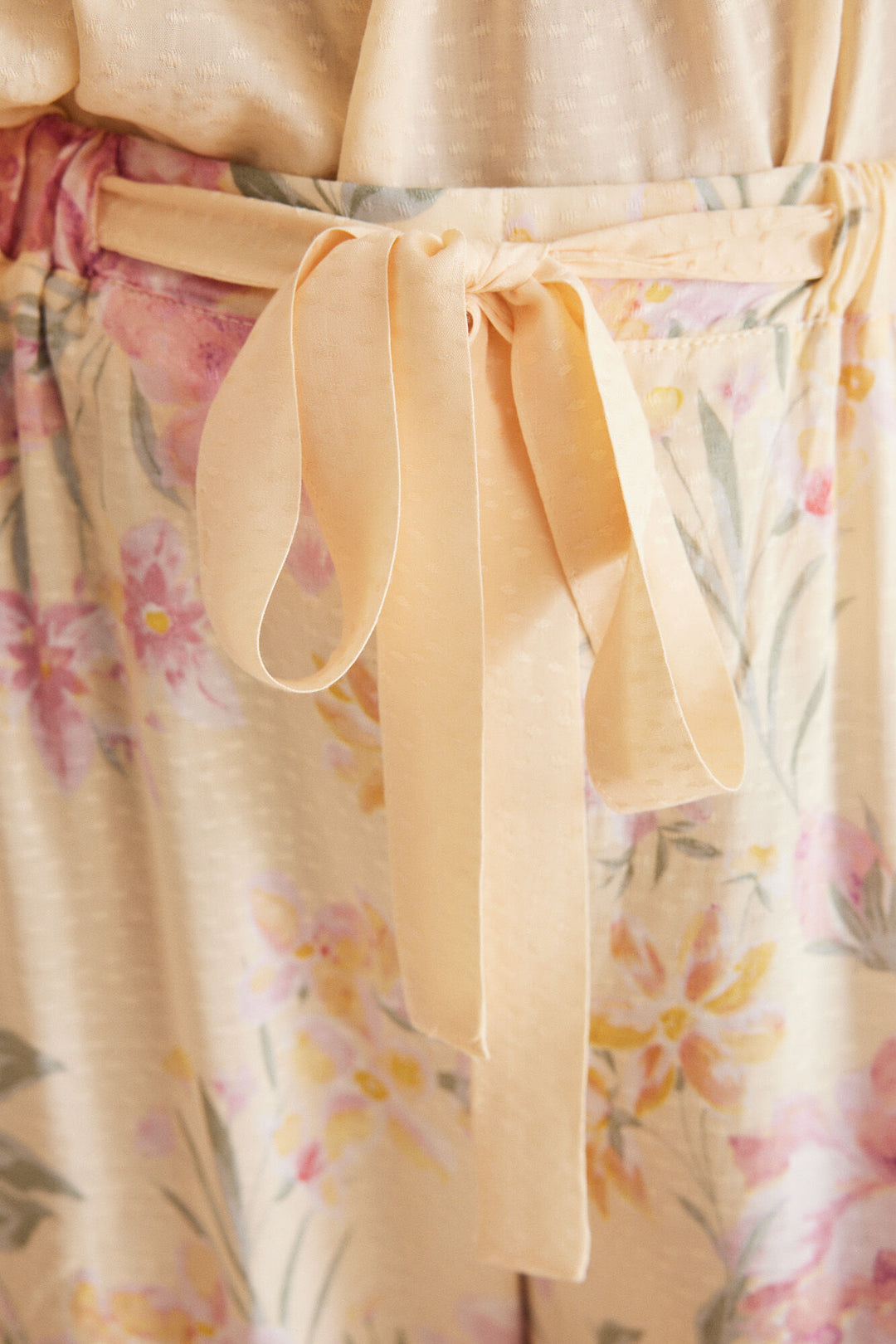 Yellow floral print viscose pyjamas - Yellow