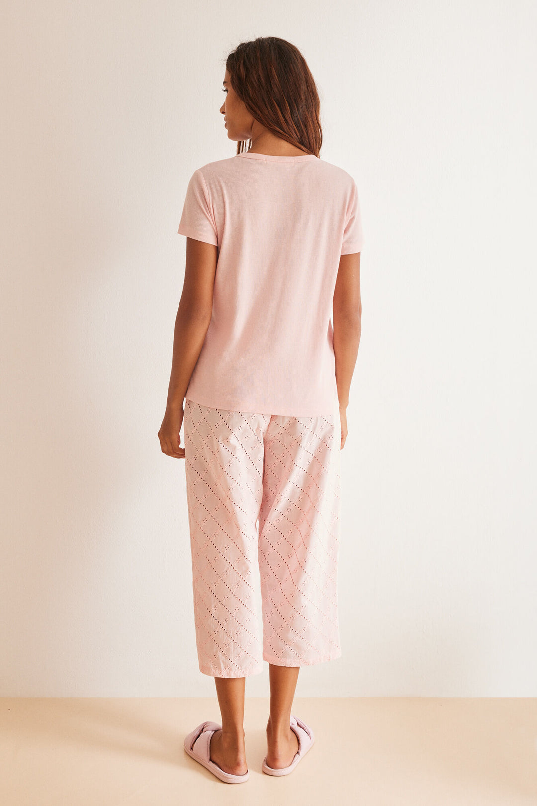 Pink 100% cotton Capri pyjamas - Pink