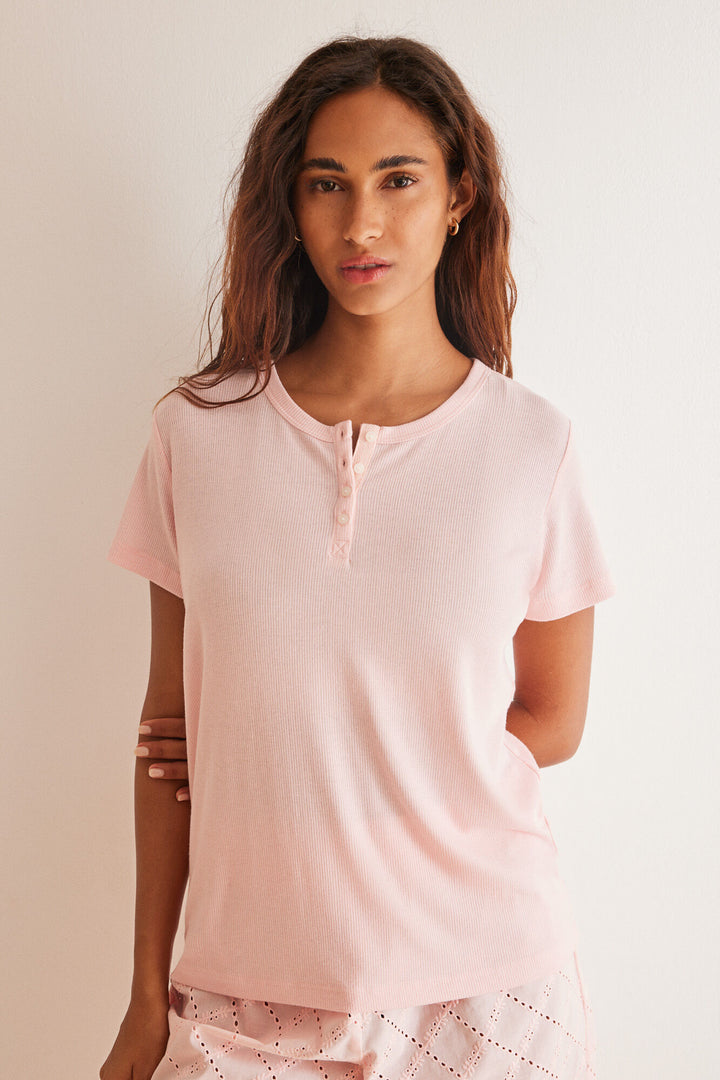 Pink 100% cotton Capri pyjamas - Pink