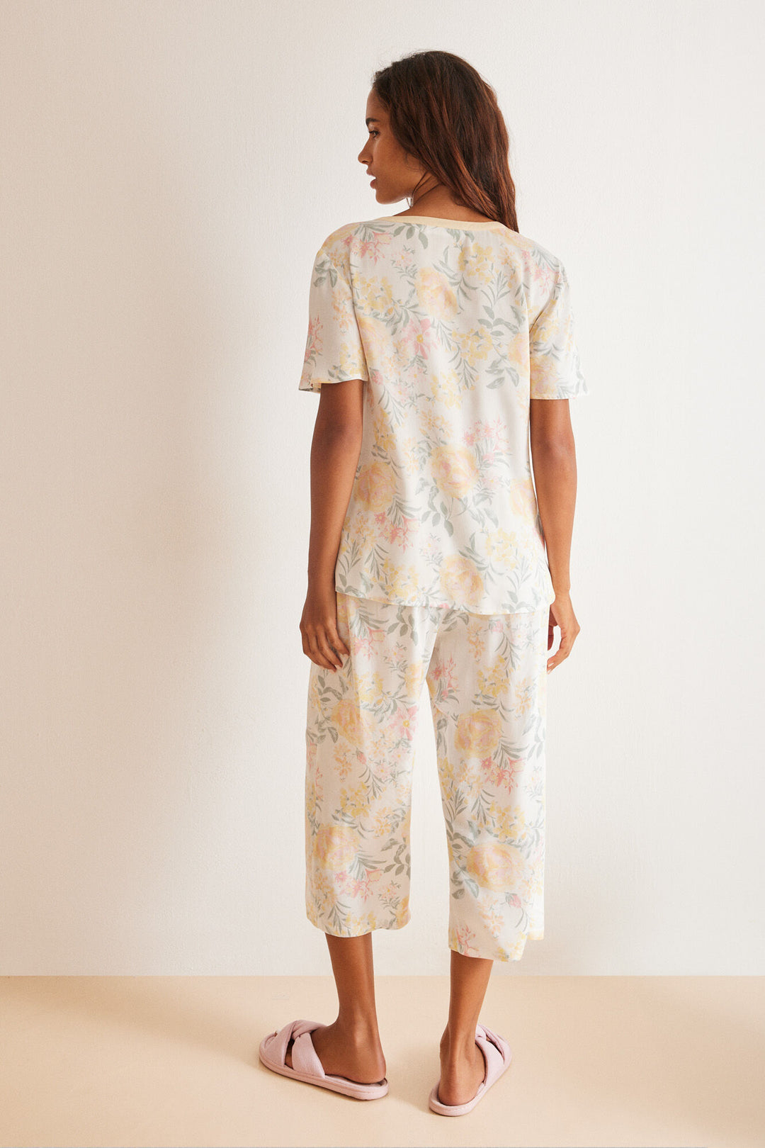 Capri floral print pyjamas - Ivory