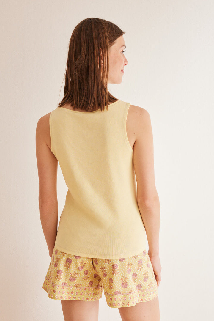 Short yellow cotton pyjamas - Orange