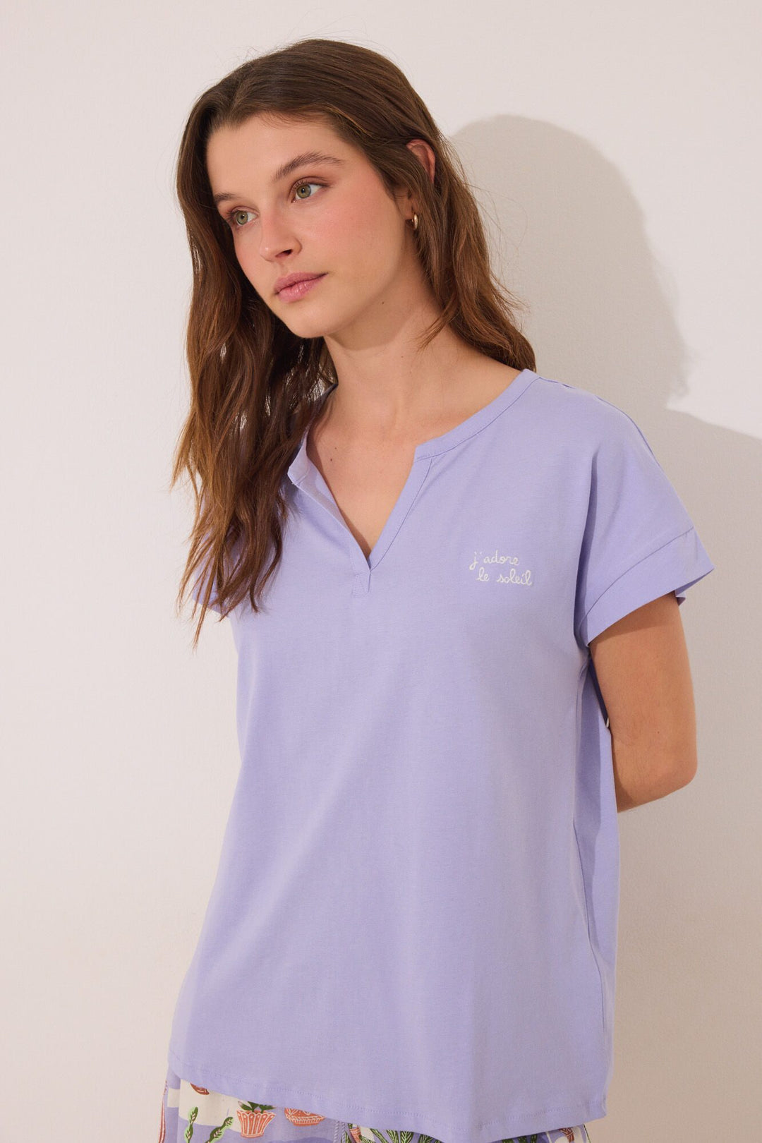 Short Sleeves Short Pant Pyjama - Purple Lilac