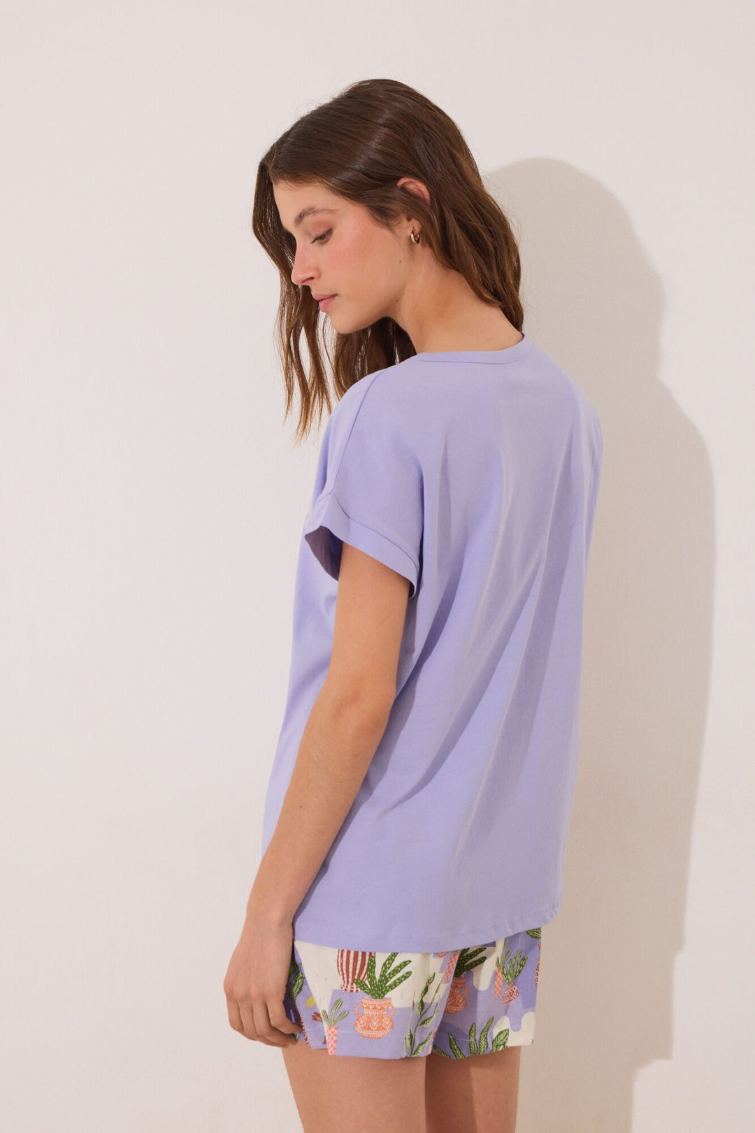 Short Sleeves Short Pant Pyjama - Purple Lilac