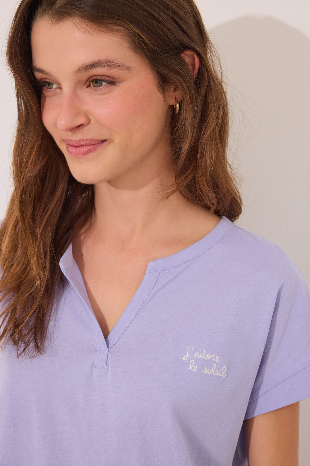 Short Sleeves Short Pant Pyjama - Purple Lilac
