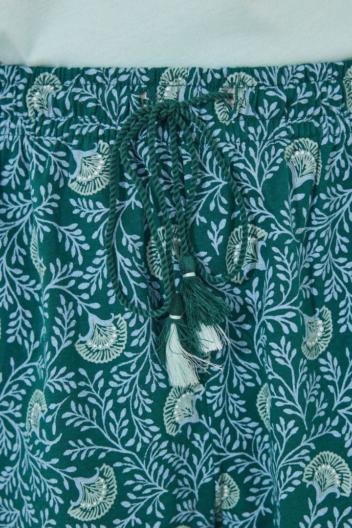 Short Sleeves Short Pant Pyjama - Green