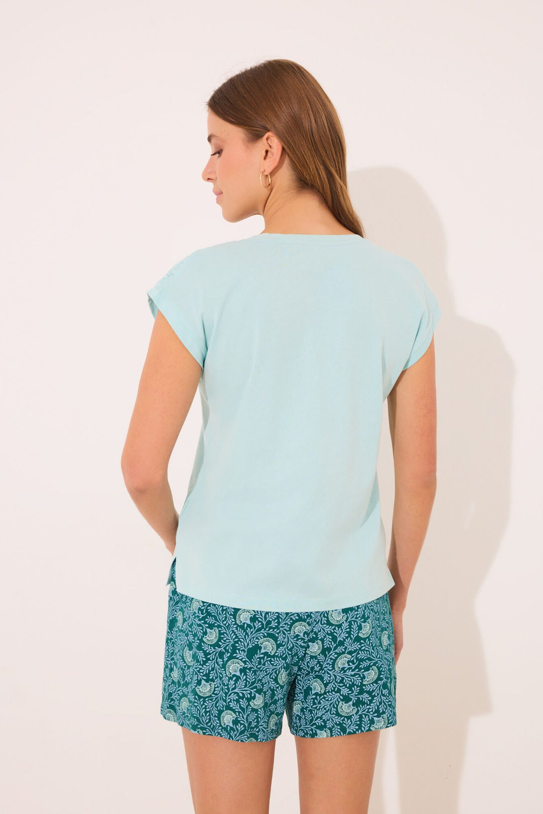 Short Sleeves Short Pant Pyjama - Green