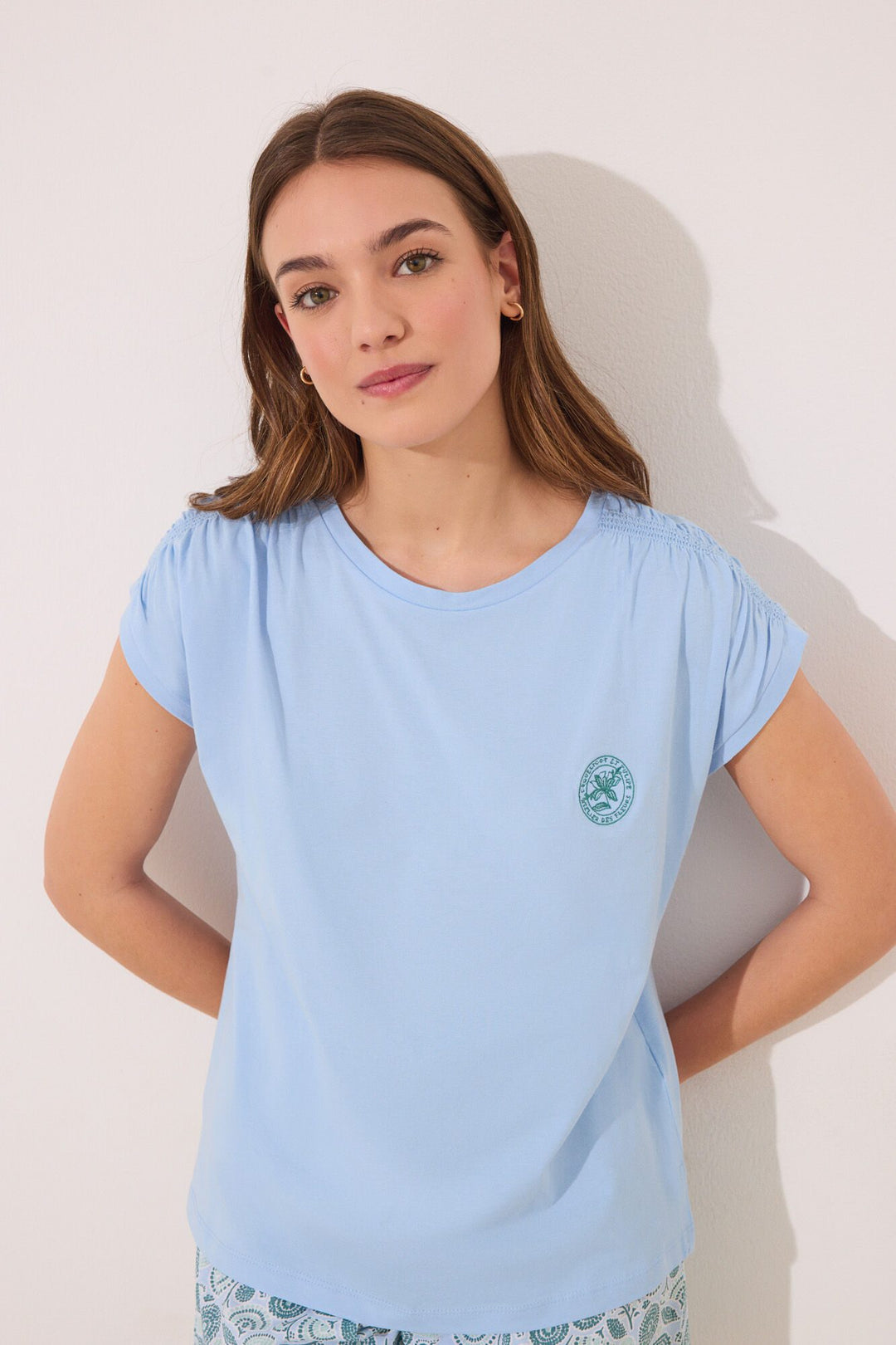 Short Sleeves Short Pant Pyjama - Medium Blue