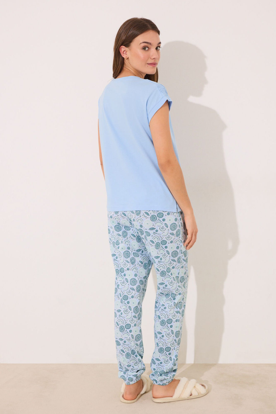 Short Sleeves Short Pant Pyjama - Medium Blue