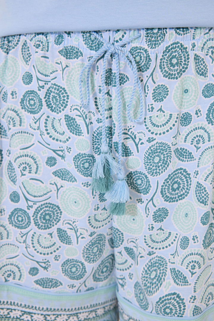 Short Sleeves Short Pant Pyjama - Medium Blue