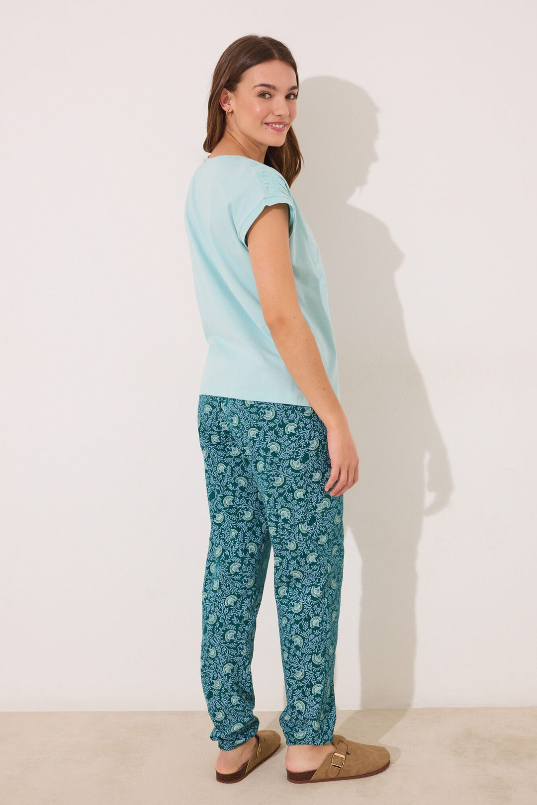 Short Sleeves Long Pant Pyjama - Bottle