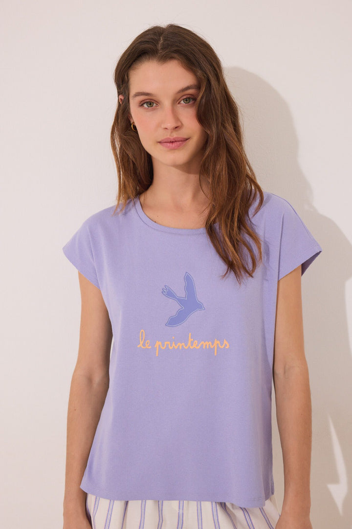 Short Sleeves Short Pant Pyjama - Purple Lilac