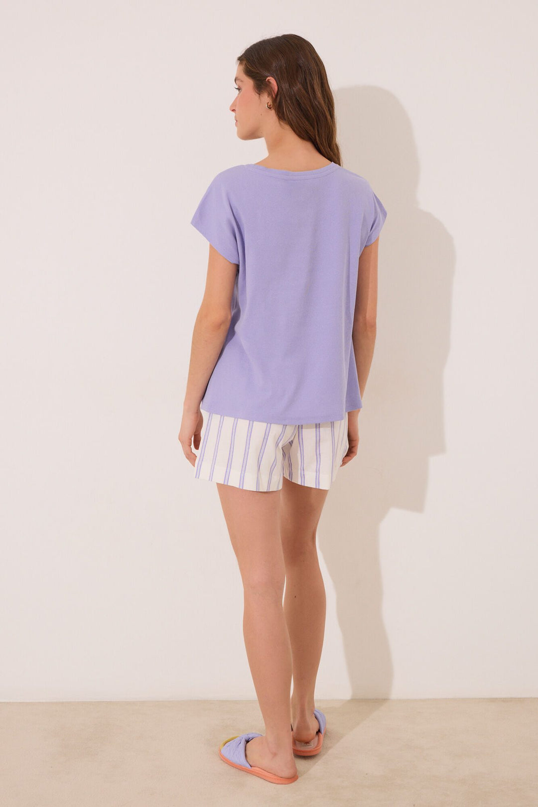 Short Sleeves Short Pant Pyjama - Purple Lilac