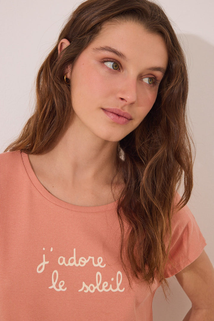 Short Sleeves Short Pant Pyjama - Orange