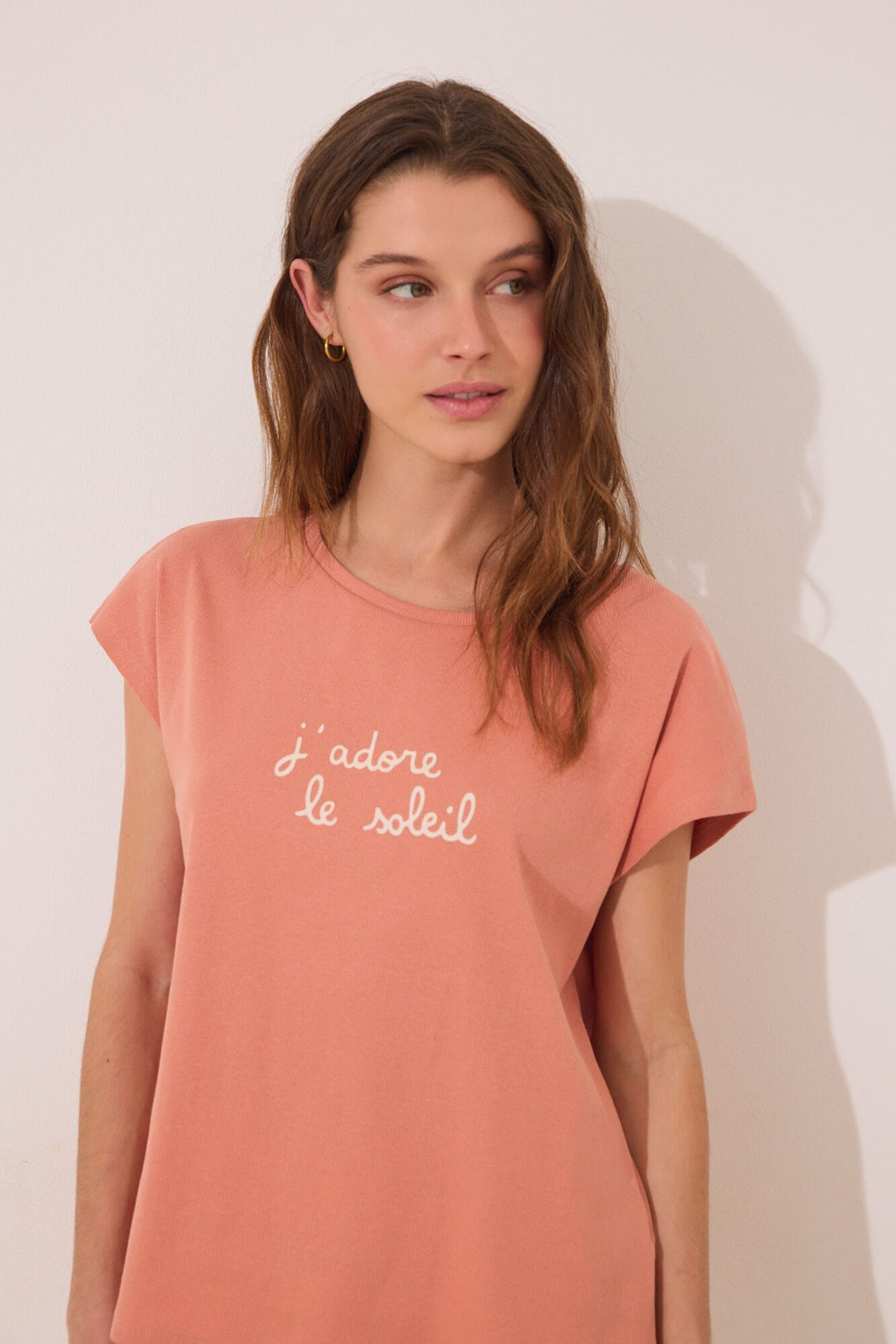Short Sleeves Long Pant Pyjama - Orange