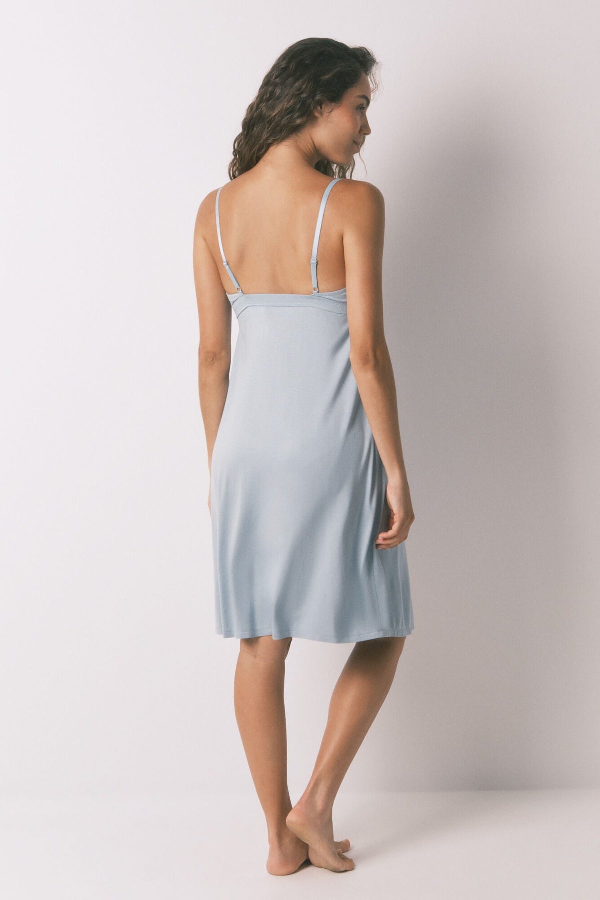 STRAPS SHORT NIGHTDRESS - Green