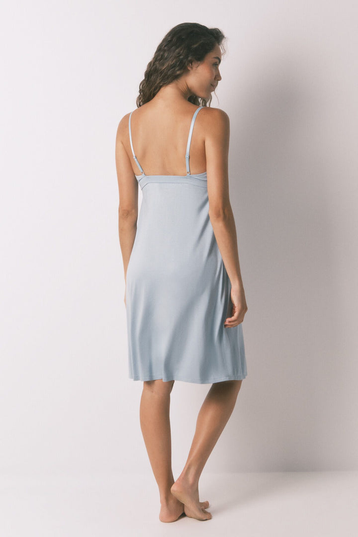 STRAPS SHORT NIGHTDRESS - Green