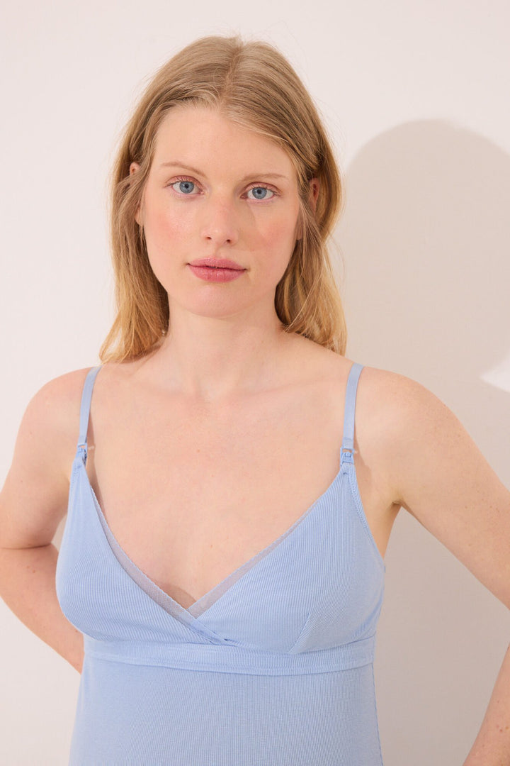 Straps Short Nightdress - Dark Blue