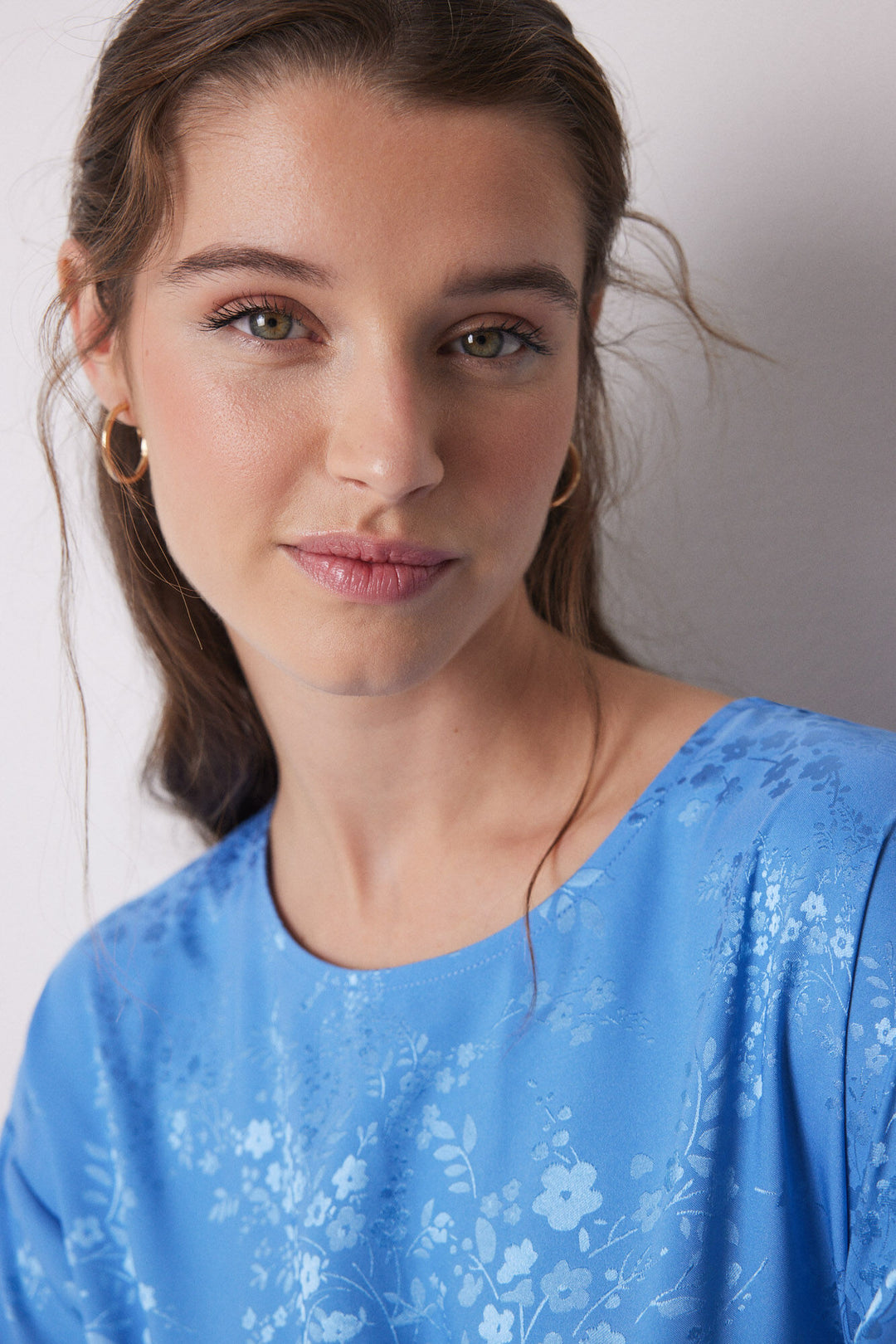 Long Sleeves Long Dress - Blue Print