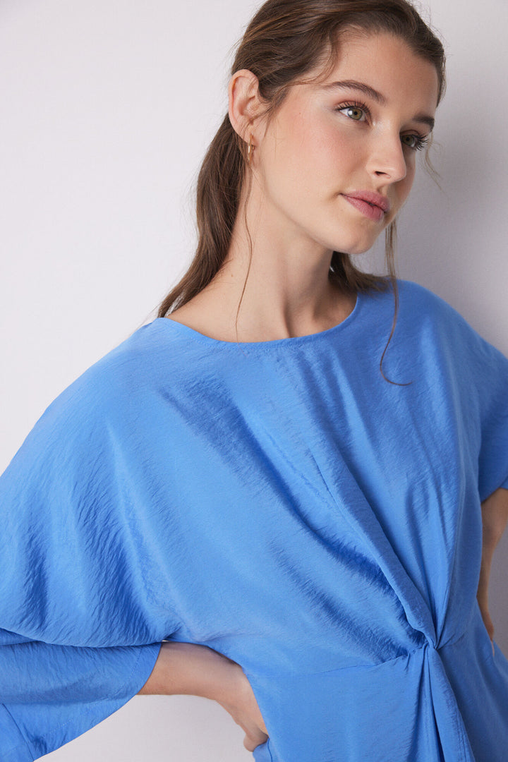 Long Sleeves Long Dress - Blue Print