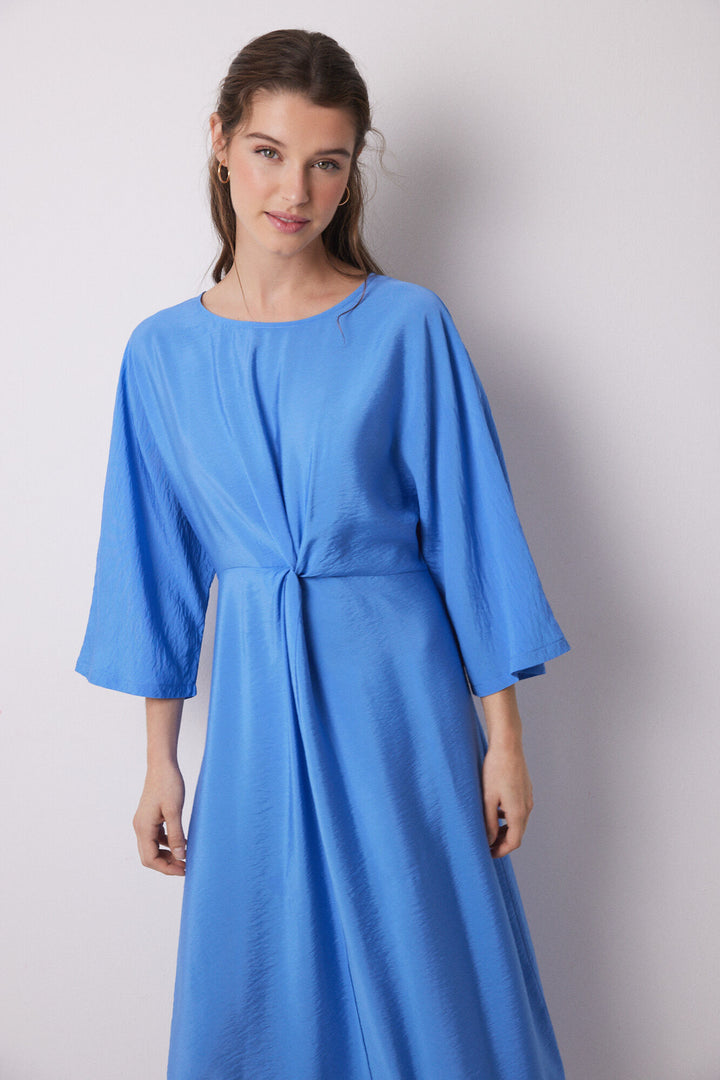 Long Sleeves Long Dress - Blue Print