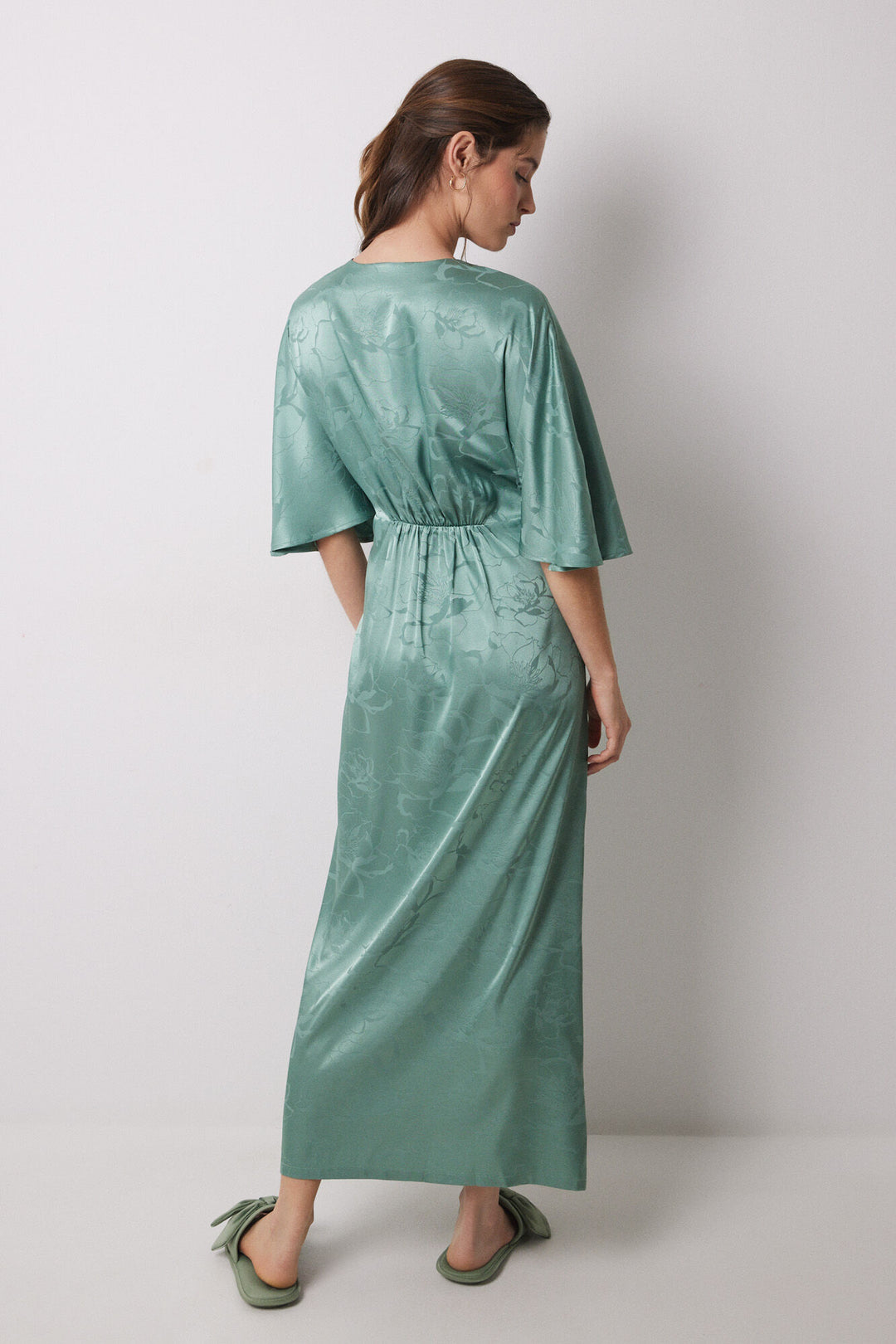 Long Sleeves Long Dress - Green