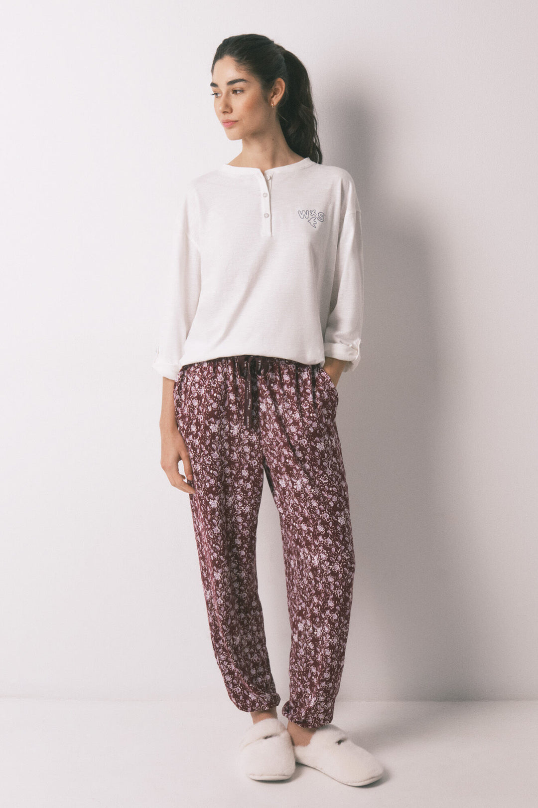 BOTTOM - Maroon Print
