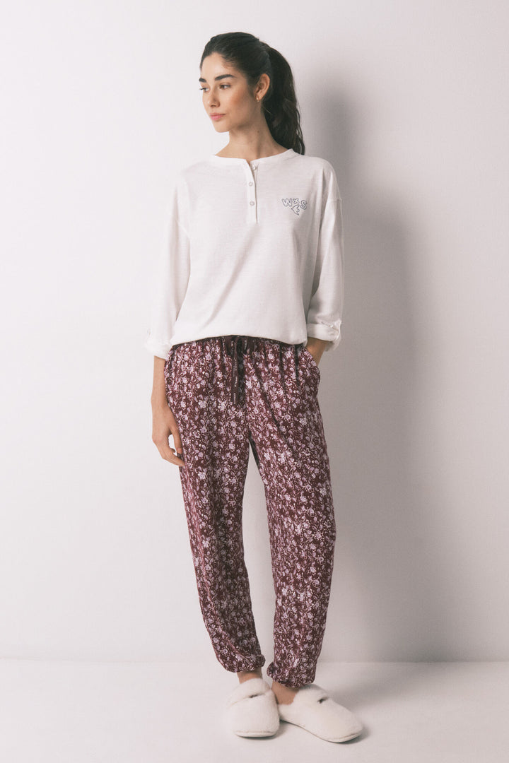 BOTTOM - Maroon Print