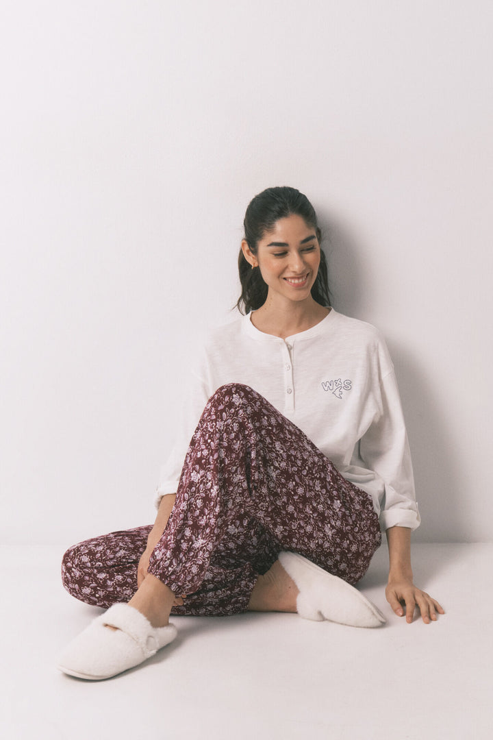 BOTTOM - Maroon Print
