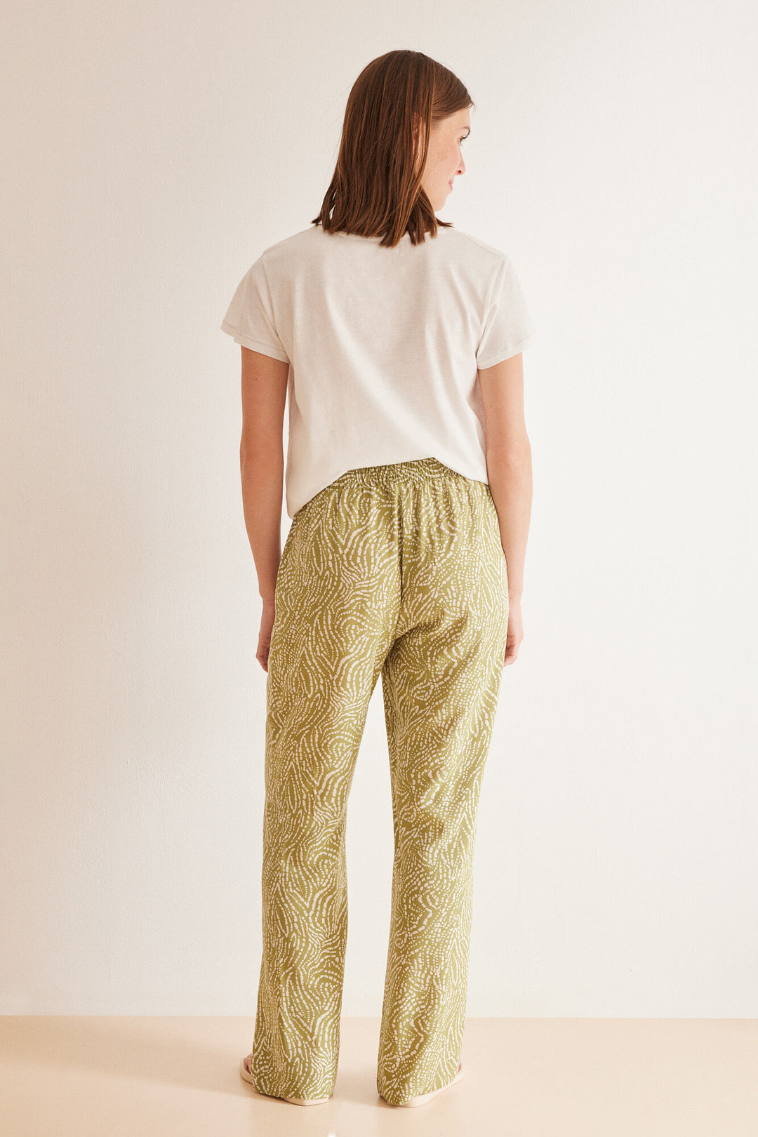 Green ethnic print trousers - Green Print