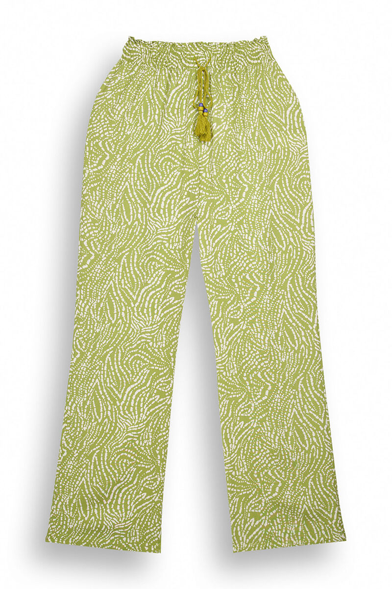Green ethnic print trousers - Green Print