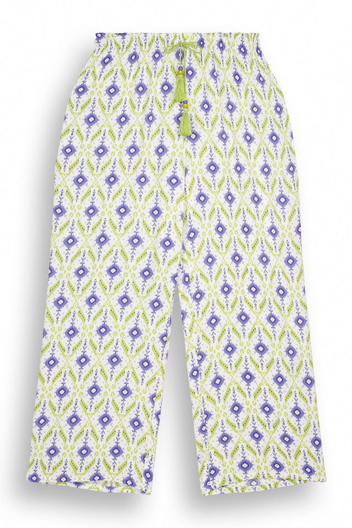 Ikat print capri trousers - Blue Print