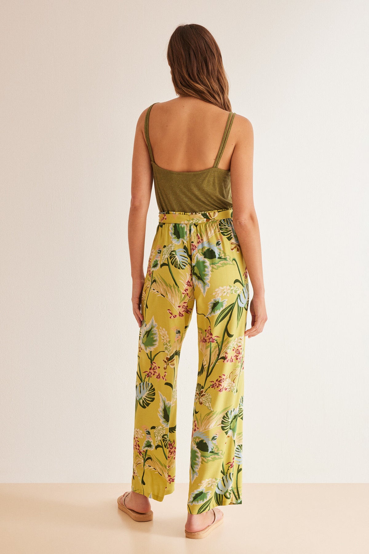 Long floaty floral trousers - Multicolor