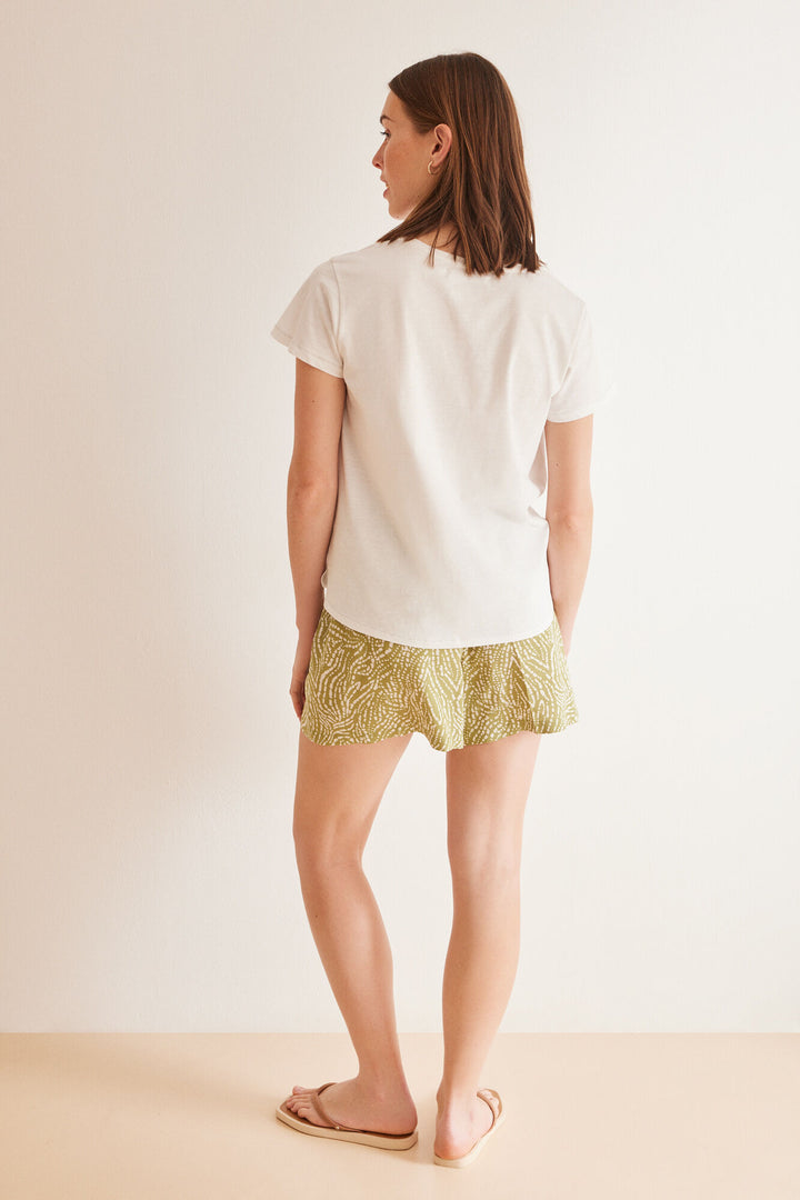 Green ethnic print shorts - Green Print
