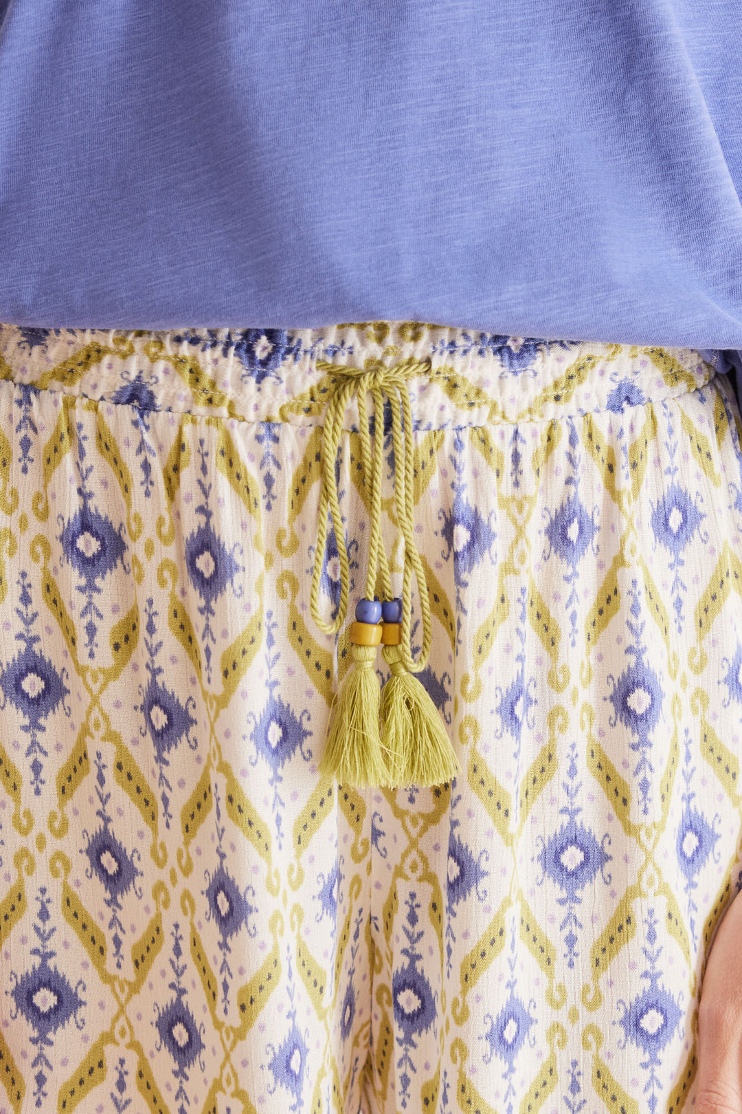 Ikat geometric print shorts - Blue Print